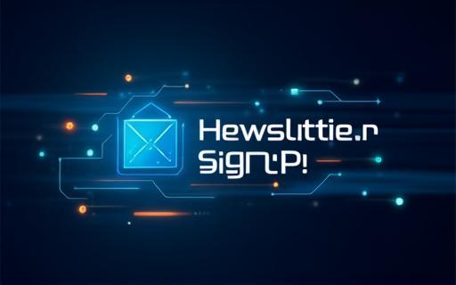 Stylized graphic representing newsletter signup with abstract shapes